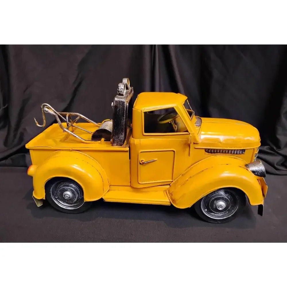 1926 Pennzoil Yellow Tow Truck Metal Desk Model Automotive Wrecker Decor